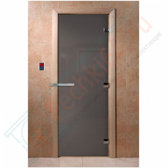 Стеклянная дверь для бани графит 1900х700 (DoorWood) в Новосибирске