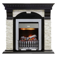 Электрокаминокомплект Dublin - Венге / Сланец белый с очагом Danville Chrome FB2