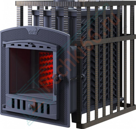 Чугунная печь для бани Гефест GFS-ЗК 40 (П2) в сетке (ТехноЛит)