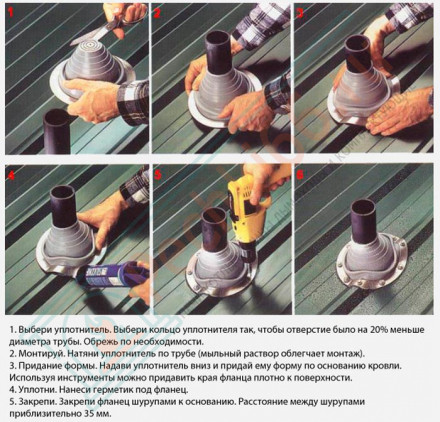 Проходка кровли Master flash №9 (250-460), серый, прямой (No name)