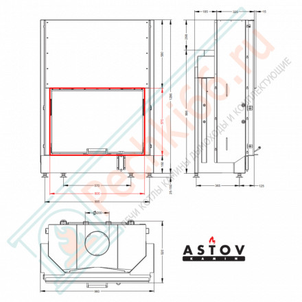 Каминная топка ПС 8057 (Астов)
