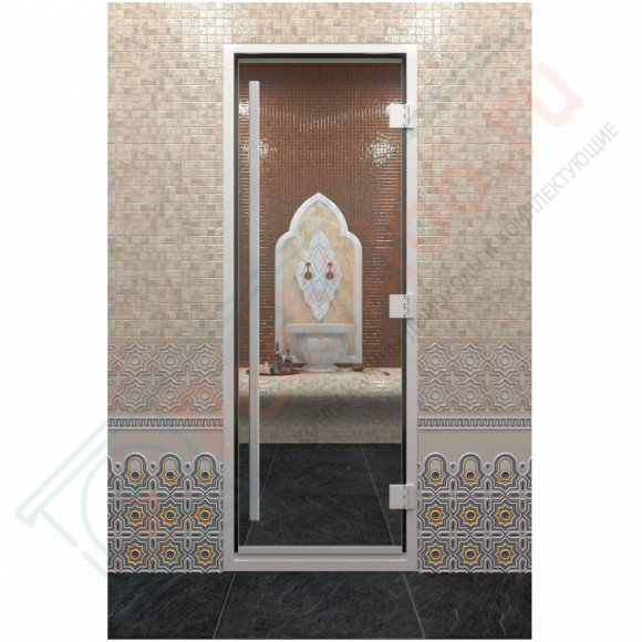 Стеклянная дверь DoorWood «Хамам Престиж прозрачное» 190х80 см в Новосибирске