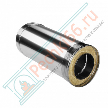 Сэндвич труба для дымохода L=500 (НЕРЖ-321/0,5-НЕРЖ-439/0,5) d-150/230 (Дымок-Lux)