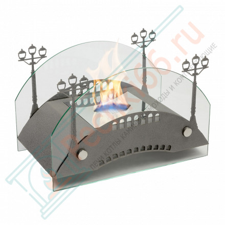 Биокамин Пушкинский мост M, серебро (LuxFire)