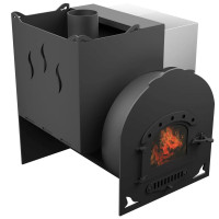 Печь для бани на 3 помещения Горыныч Мини со стеклом, под бак 60 л ТермоСфера