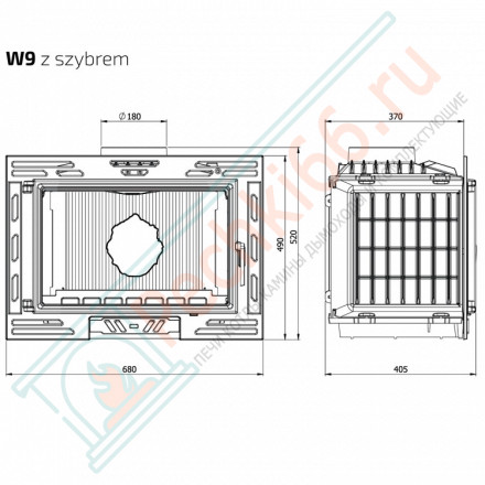 Чугунная топка W9a (Kaw-Met)