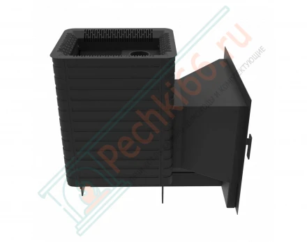 Печь для бани Флагман 15, каминная дверца (Березка)