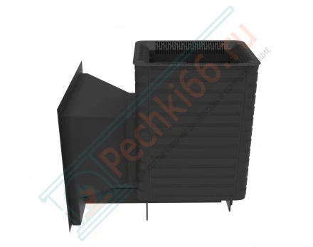 Печь для бани Флагман 15, каминная дверца (Березка)