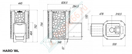Печь банная PROHARD 30L Саванна, панорама (Сталь-Мастер)