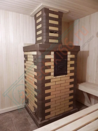 Печь для бани №06-ГТ 40 на газу (усиленная) (Тройка) до 24 м3