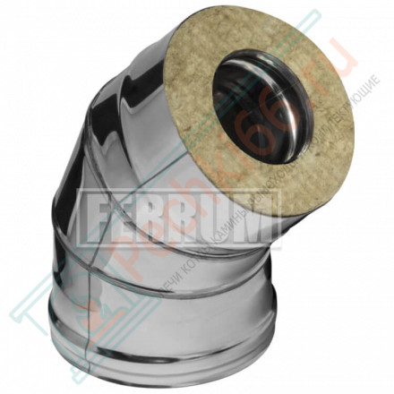 Сэндвич колено 45° (НЕРЖ-430/0,5-НЕРЖ-430/0,5) d-150/210 (Ferrum GS)