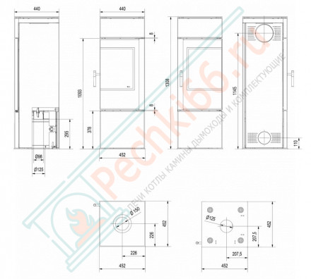 Печь-камин THOR 8 (Kratki)