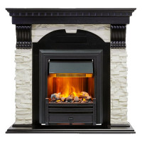 Электрокаминокомплект Dublin - Венге / Сланец белый с очагом Brookline Black