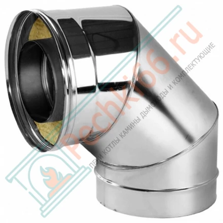 Отвод 90° V50R с изол (AISI-321/0,8-ОЦИНК-RAL/0,5) d-200/300 (Вулкан-Cerablanket)