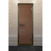 Дверь для хамама в бронзовом профиле, бронза матовая 200x70 (DoorWood)