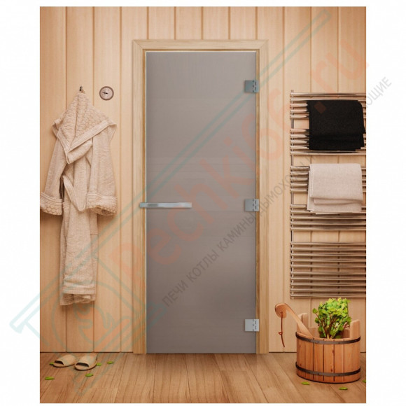 Дверь для бани и сауны Эталон, сатин 10мм, 190х70 см (по коробке) (DoorWood) в Новосибирске