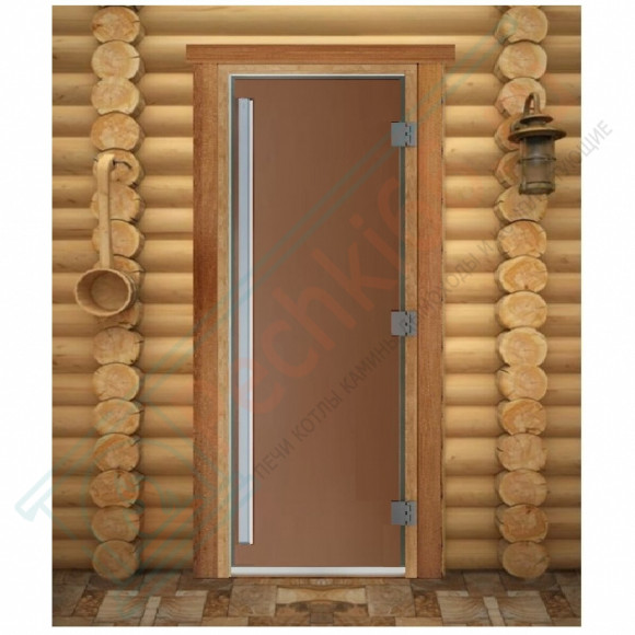 Стеклянная дверь для бани Престиж PRO, матовая бронза, 1900х700 (DoorWood) в Новосибирске