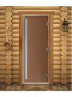 Стеклянная дверь для бани Престиж PRO, матовая бронза, 2000х800 (DoorWood)