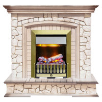 Каминокомплект Preston - Белый/Слоновая кость с патиной с очагом Danville Antique Brass FB2