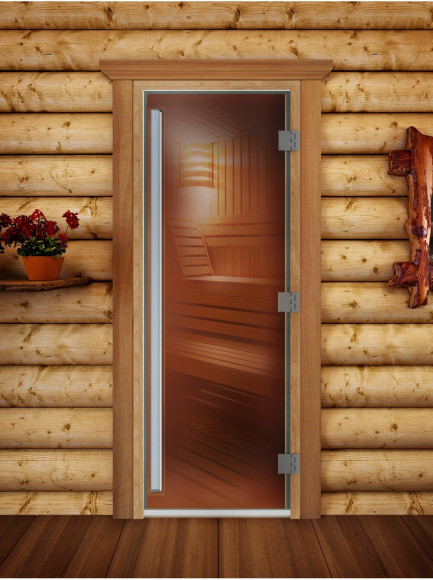 Дверь для бани и сауны Престиж бронза, 170х70 см по коробке (DoorWood) в Новосибирске