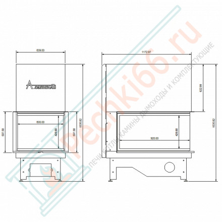 Каминная топка Crystal 3D max (A.caminetti)
