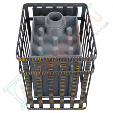 Чугунная печь для бани Гроза в сетке 18 (М) (ТехноЛит)