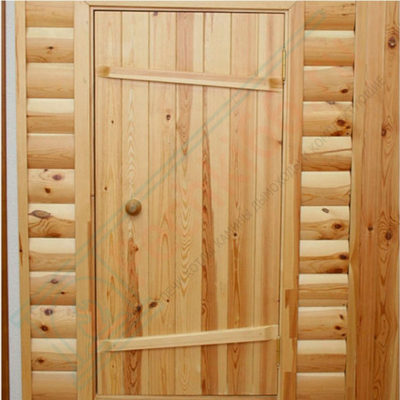 Входная деревянная дверь для бани 1900x800x40 сосна (Россия) в Новосибирске