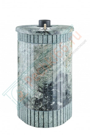 Дровяная банная печь Ферингер ОПТИМА "Жадеит перенесённый рисунок + жадеит бучардированный" до 28 м³