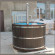 Японская баня Фурако круглая с пластиковой вставкой с внутренней печкой 200х200х120 (НКЗ) в Новосибирске