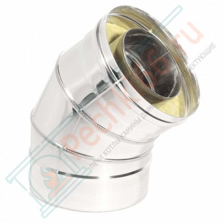 Отвод Термо OT-Р 45° с хомутом (316-0.8/304-0.5) d-250/350 (ТиС Промо)