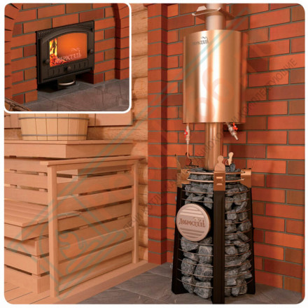 Банная печь Фредерика СТОУН стронг с панорамным стеклом (Добросталь)