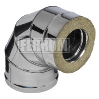 Сэндвич колено 90° (НЕРЖ-430/0,8-НЕРЖ-430/0,5) d-160/250 (Ferrum HF)