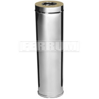 Сэндвич труба для дымохода L=1м (НЕРЖ-430/0,8-НЕРЖ-430/0,5) d-160/250 (Ferrum HF)