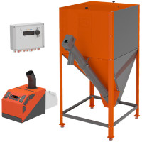 ​​​Пеллетная горелка 26 Норма 2.0​​ (горелка+пу+механизм+напольный бункер) (Теплодар)