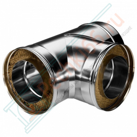 Тройник 90° с изол (НЕРЖ-321/0,8-НЕРЖ-439/0,5) d-130/210 (Дымок-Lux)