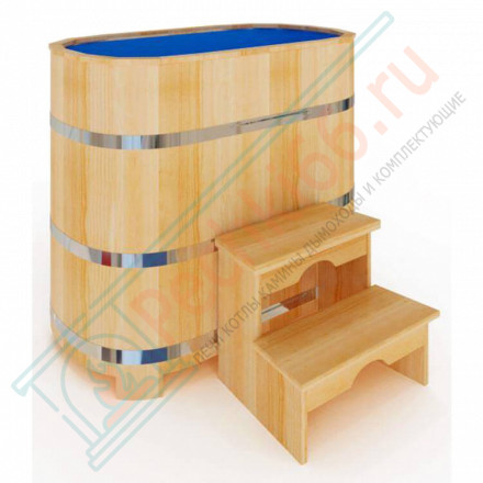 Купель кедровая Премиум овальная с пластиковой вставкой 78х140х120 (НКЗ)