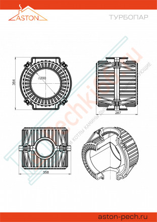 Натрубная каменка Турбопар (Aston)