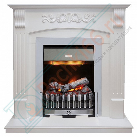 Электрический каминокомплект Sorrento угловой - Белый дуб с очагом Danville Chrome FB2