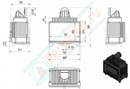 Чугунная топка Franek 14 (Kratki)