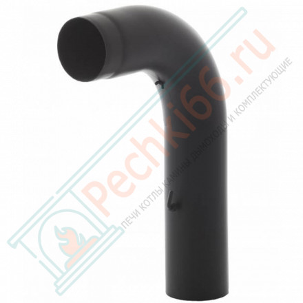 Модуль подключения 90° черный, бесшовный, с шибером и ревизией d-130 (Darco)