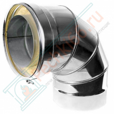 Сэндвич-отвод 90° (AISI-316L/0,8-AISI-304/0,5) d-300/400 (Craft-HF-50)