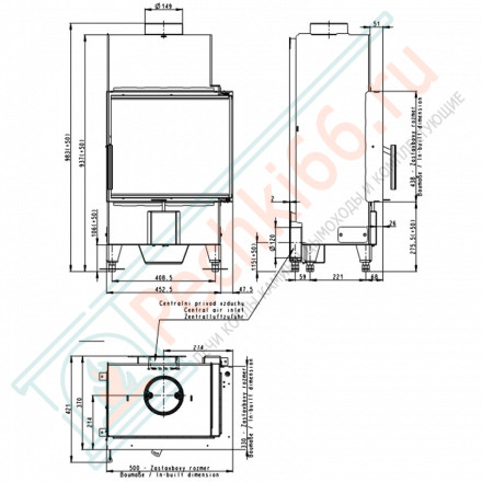 Каминная топка HEAT R/L 2G S 50.44.33.23 (Romotop)