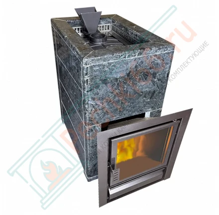 Чугунная печь Verona 18 З/К Aisi-304, облицовка Пироксенит (Black Stove)