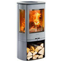 Печь-камин 850:5 Style, верх нержавеющая сталь, шлифовка, цвет серый (Contura)
