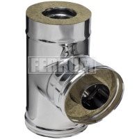 Сэндвич тройник 90° (НЕРЖ-430/0,8-ОЦИНК/0,5) d-120/200 (Ferrum HF-Z) Сэндвич тройник 90° (НЕРЖ-430/0,8-ОЦИНК/0,5) d-120/200 (Ferrum HF-Z)