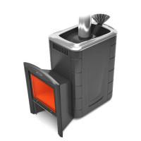 Печь для бани из нержавейки T.M.F Гейзер Супер Inox Витра ЗК антрацит