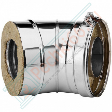 Отвод 30° V50R с изол (AISI-321/0,8-AISI-304/0,5) d-104/200 (Вулкан-Cerablanket)
