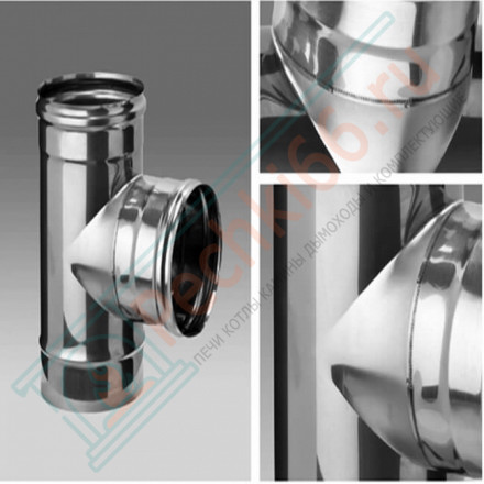 Сэндвич тройник 90° (НЕРЖ-430/0,8-НЕРЖ-430/0,5) d-150/210 (Ferrum HF)