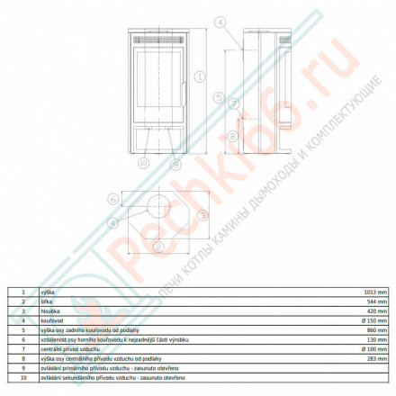 Печь-камин Baltik 6 с верхней плитой - бразильский песчаник (ABX)