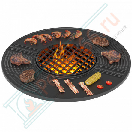 Чугунный Fantastic Grill Везувий Ø 700 Престиж (чаша+подставка престиж+плита Gurman Ø700+крышка)